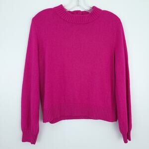 Who What Wear Pink Wool Blend Sweater Medium Button Back So Cute for Winter